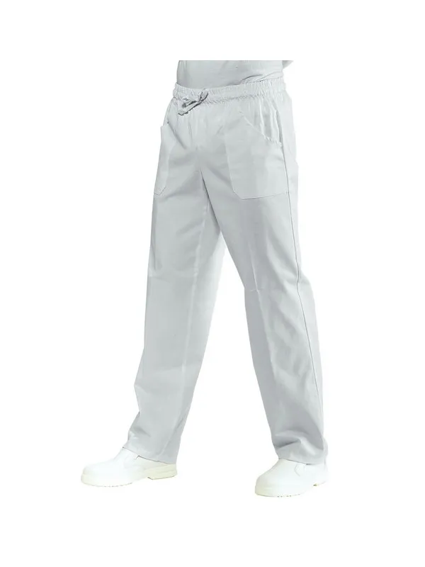 Pantalon Mixte Taille Elastique Blanc 100% Coton