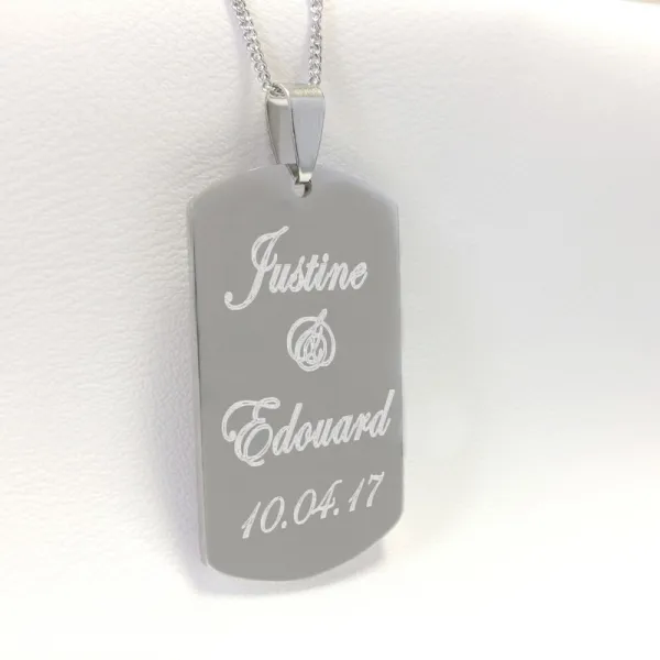 Pendentif plaque à personnaliser