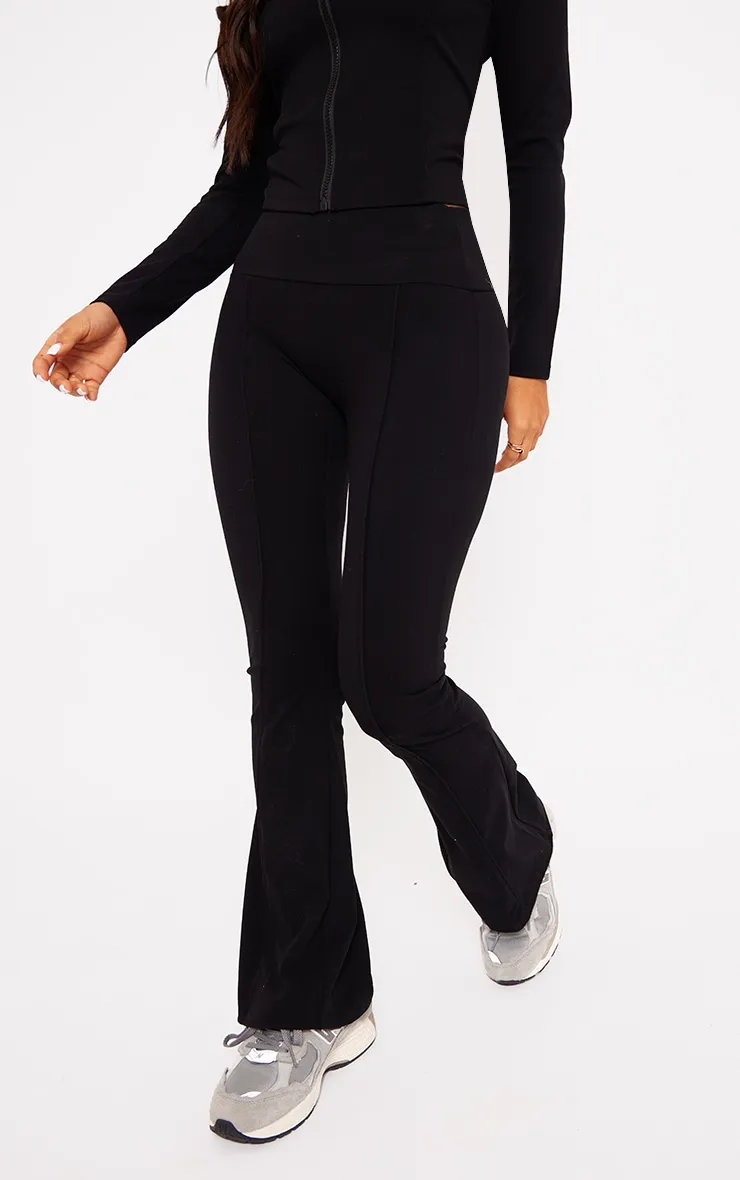 Petite Pantalon flare Sculpt noir à détail coutures