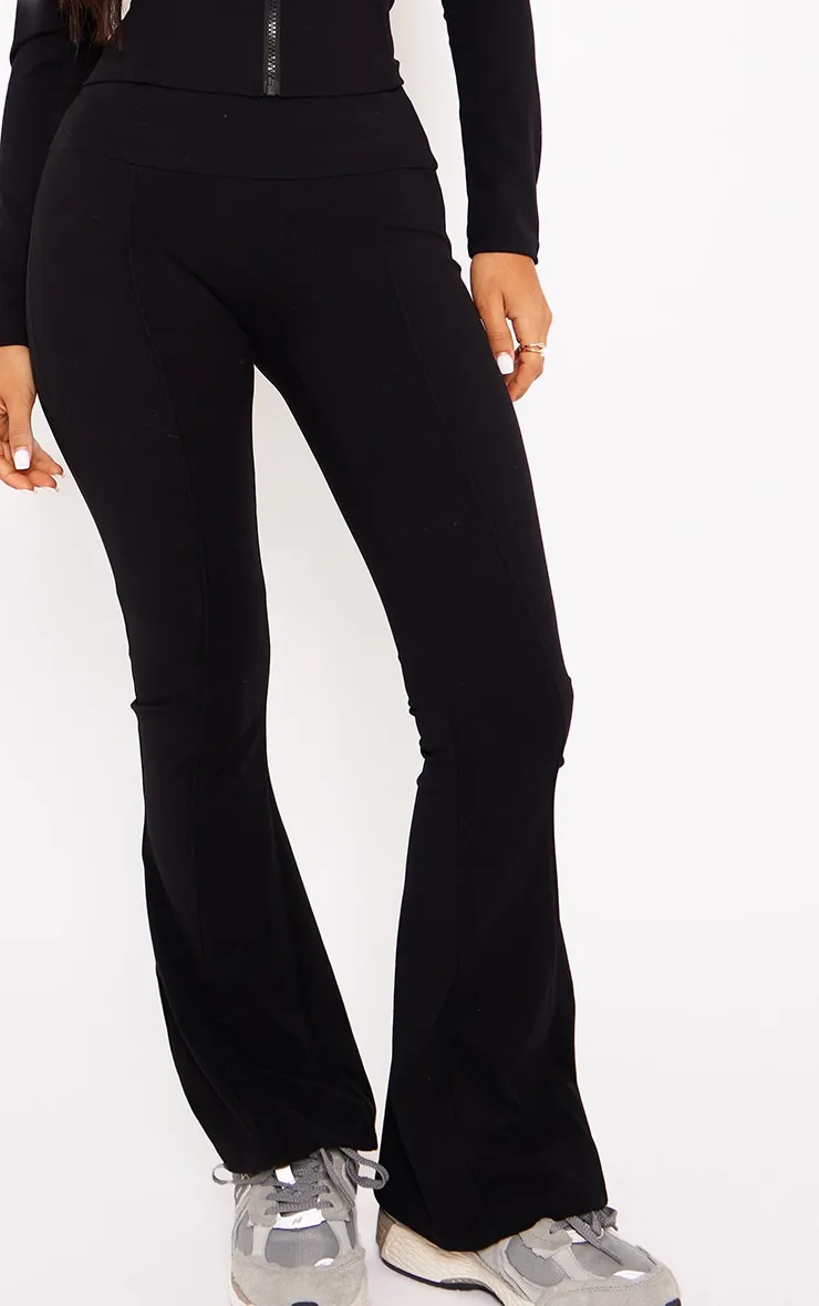 Petite Pantalon flare Sculpt noir à détail coutures