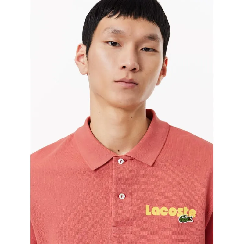 Polo uni logo rose orange homme - Lacoste | wimod