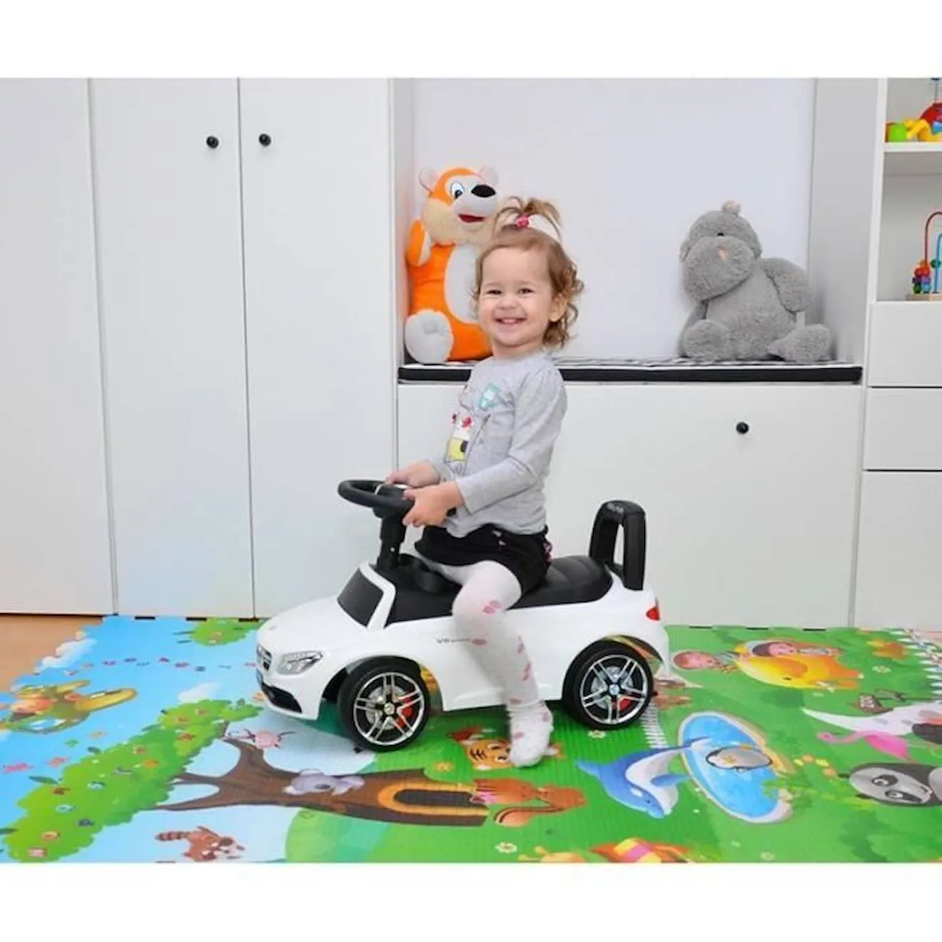 Porteur pour bébé Milly Mally Mercedes AMG C63 Coupe S Blanc - 18 mois à 3 ans - 4 roues blanc - Milly Mally