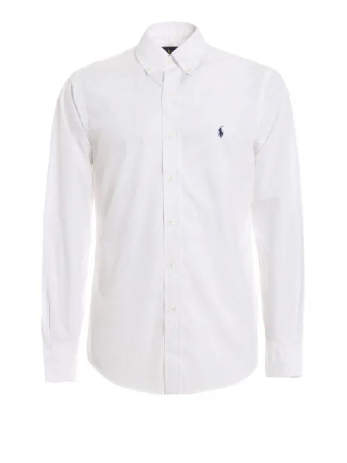 RALPH LAUREN Chemise slim white en popeline - SPORT AVENTURE