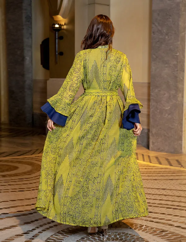 Robe Abaya à manches volantées