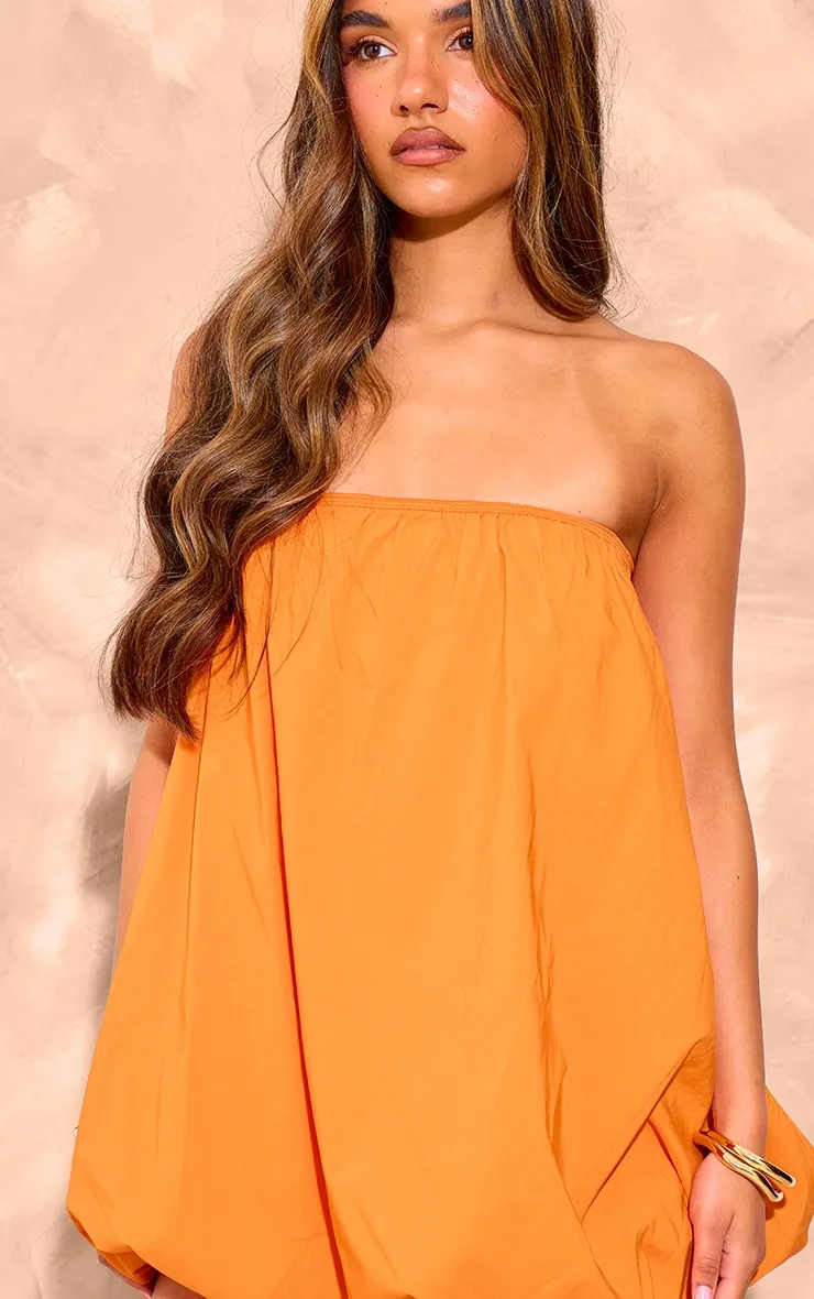 Robe bustier orange effet bouffant