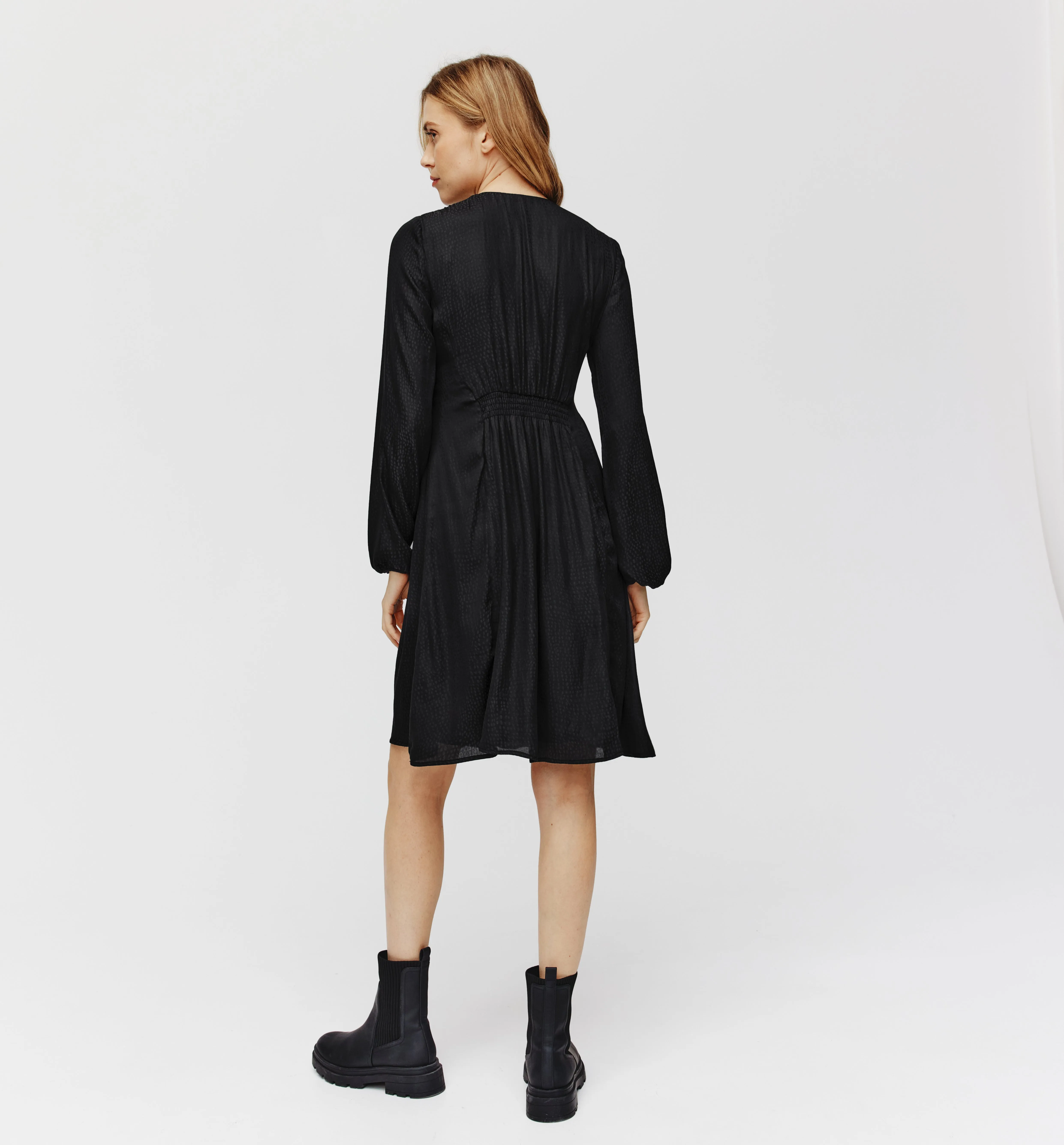 Robe midi soyeuse Femme - Noir