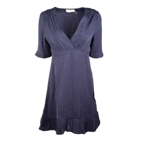 Robe Nichol satinée mi longue manches à volants Femme LA PETITE 