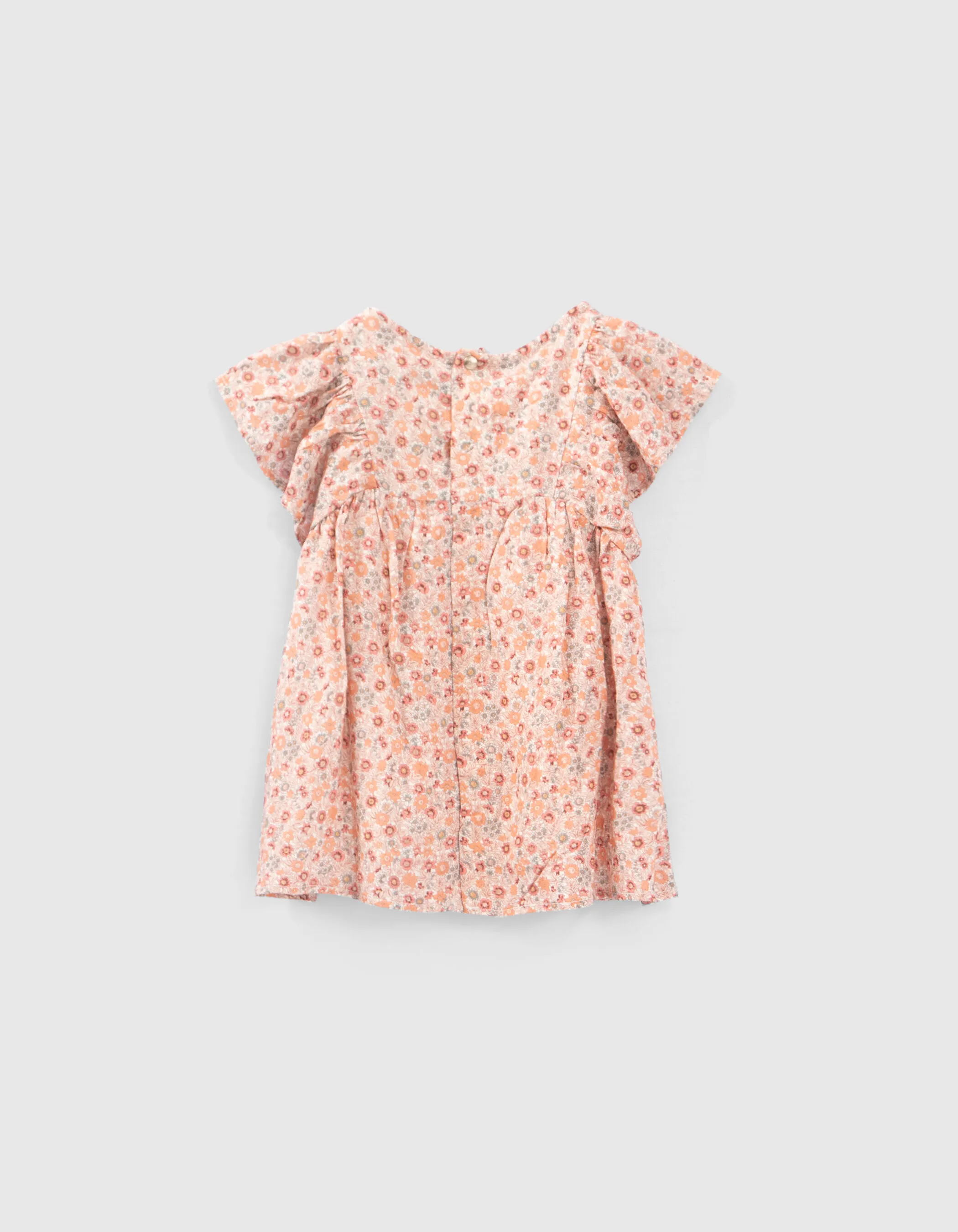 Robe pêche imprimé micro fleurs Lenzing™ Ecovero™ bébé fille