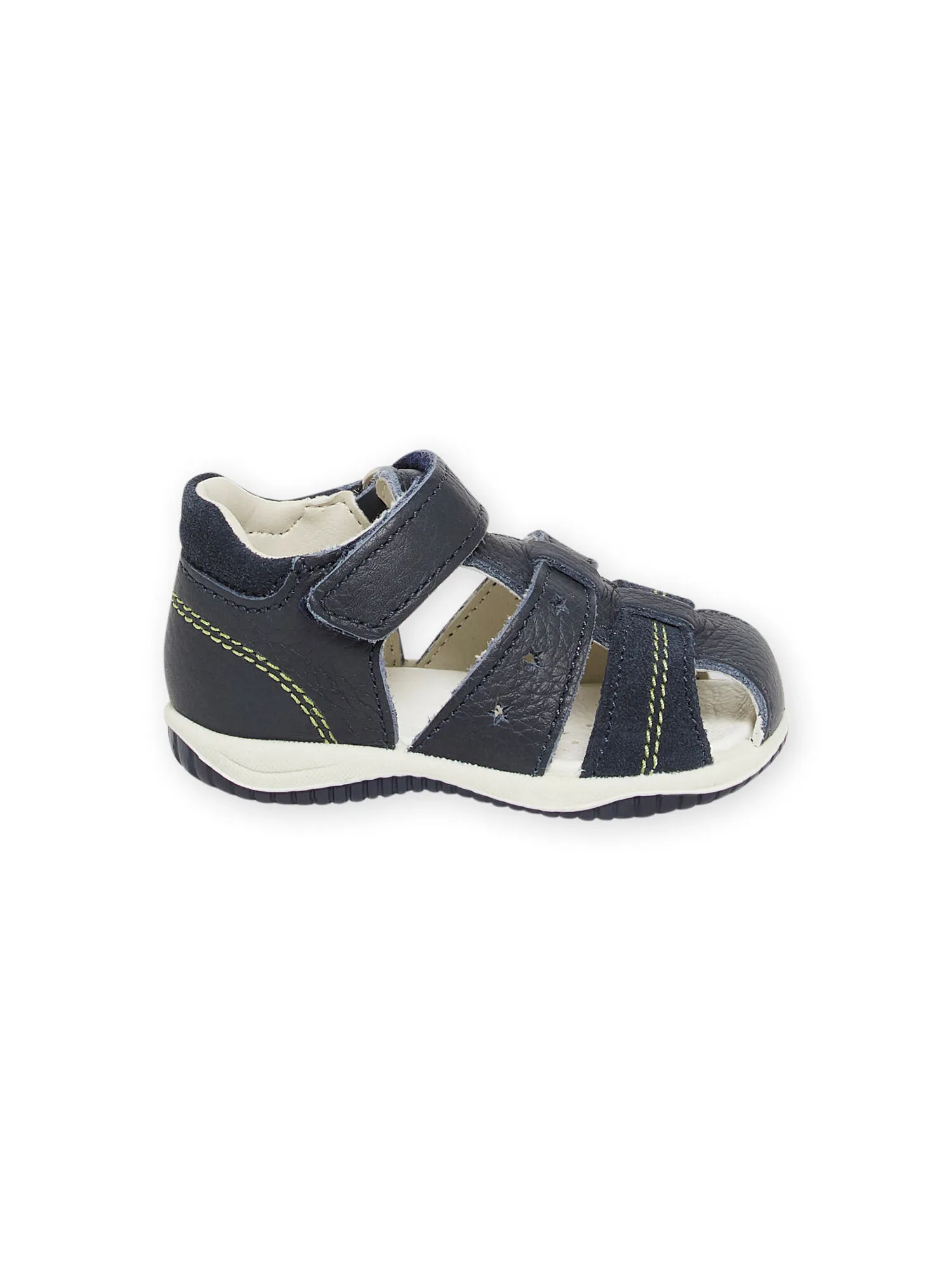 Sandales en cuir bleu marine bébé garçon