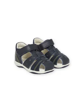 Sandales en cuir bleu marine bébé garçon