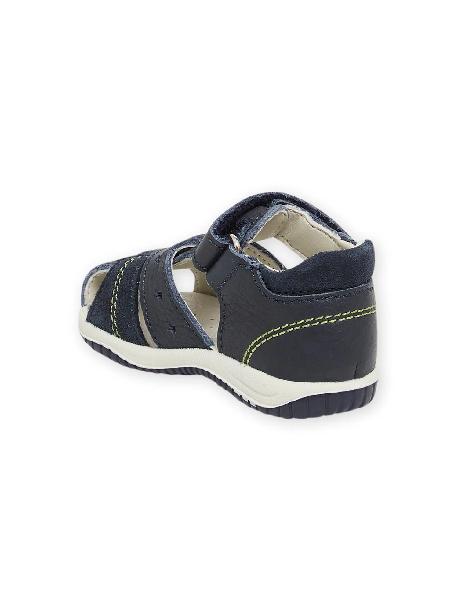 Sandales en cuir bleu marine bébé garçon