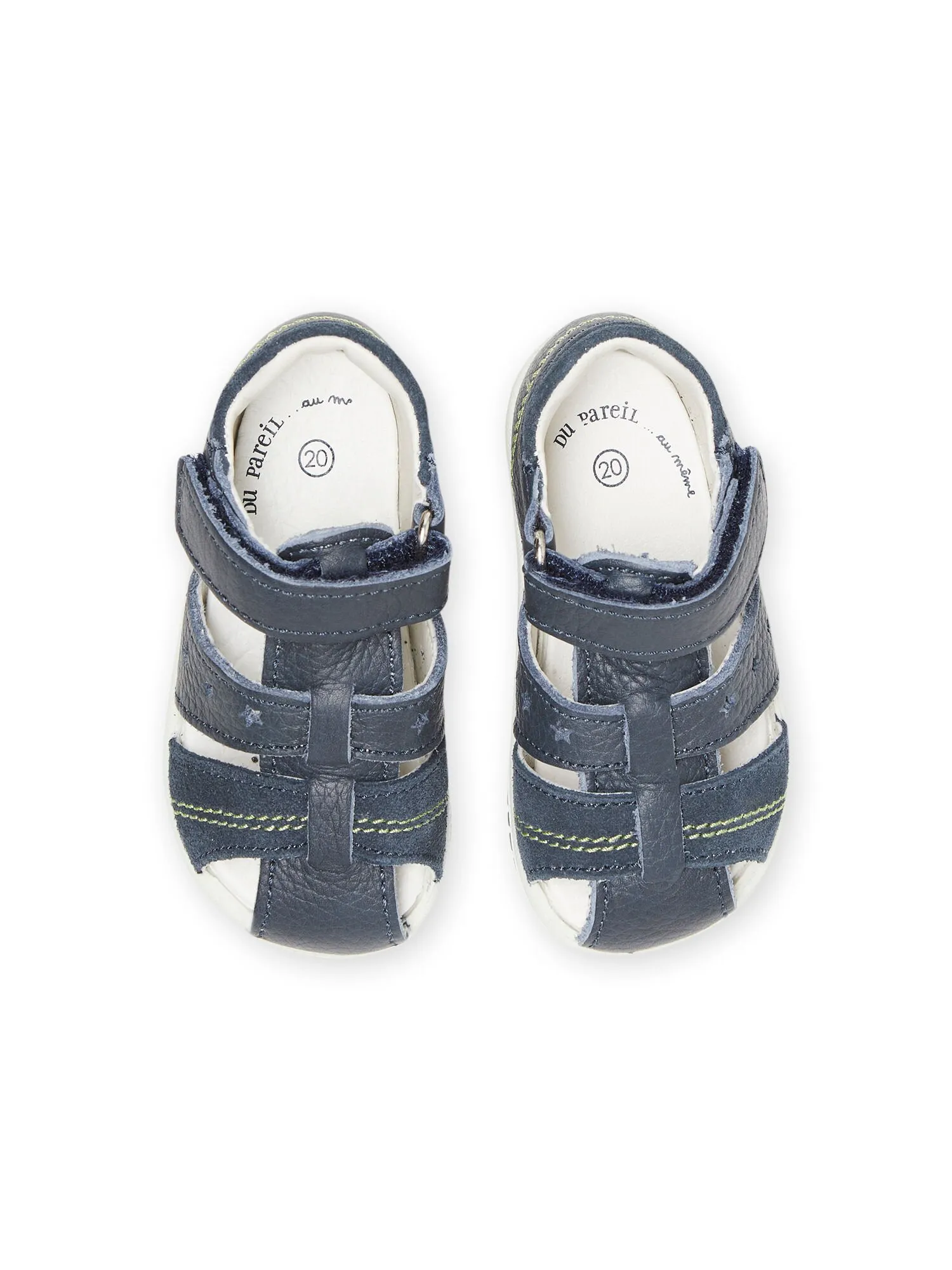 Sandales en cuir bleu marine bébé garçon