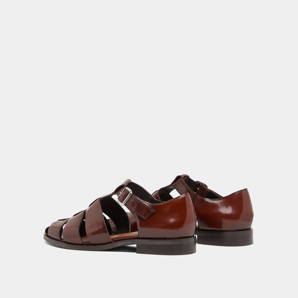 Sandales en cuir glacé marron pour Femme | Jonak