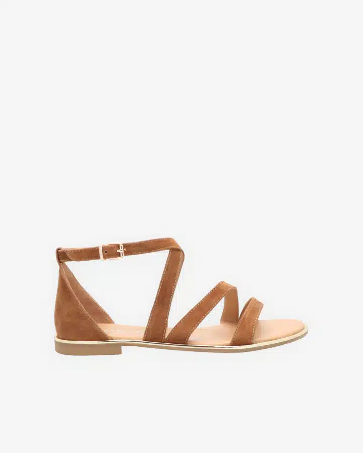 Sandales plates camel Femme | Alix | Adige Chaussures