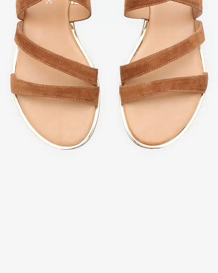 Sandales plates camel Femme | Alix | Adige Chaussures