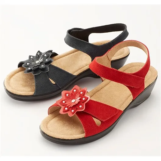 Sandales "Florine" rouge ou marine