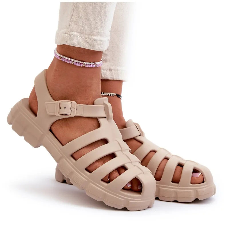 Sandales romaines en mousse pour femmes Beige Gasaria