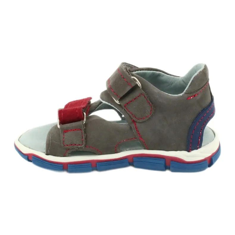 Sandales Velcro Mazurek 314 gris / rouge bleu