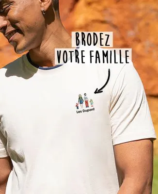 T-Shirt bébé Famille brodé personnalisé