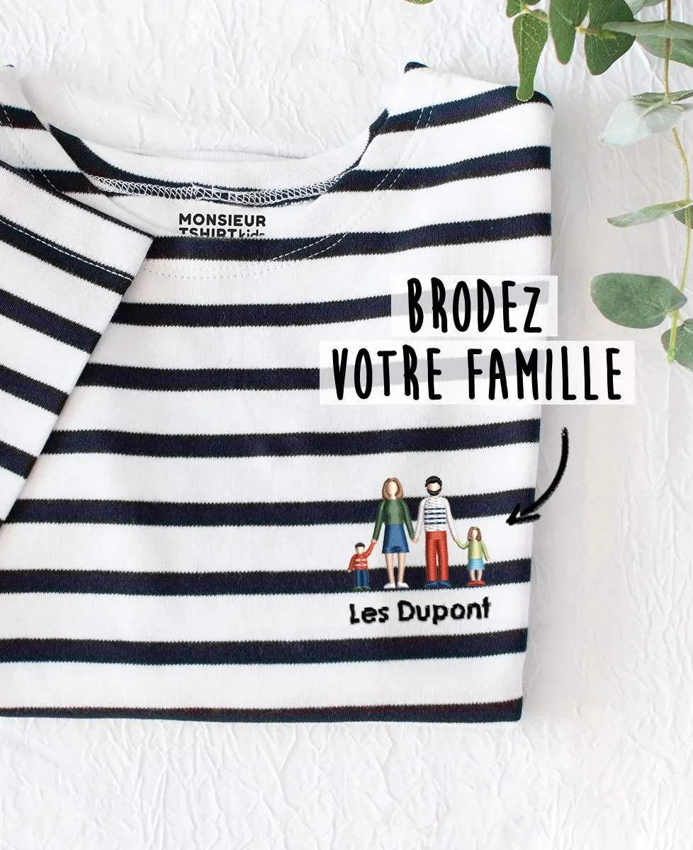 T-Shirt bébé Famille brodé personnalisé