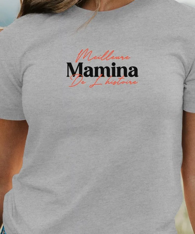 T-Shirt Meilleure Mamina de l'histoire Pour femme