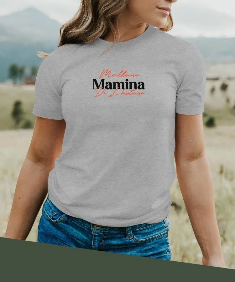 T-Shirt Meilleure Mamina de l'histoire Pour femme