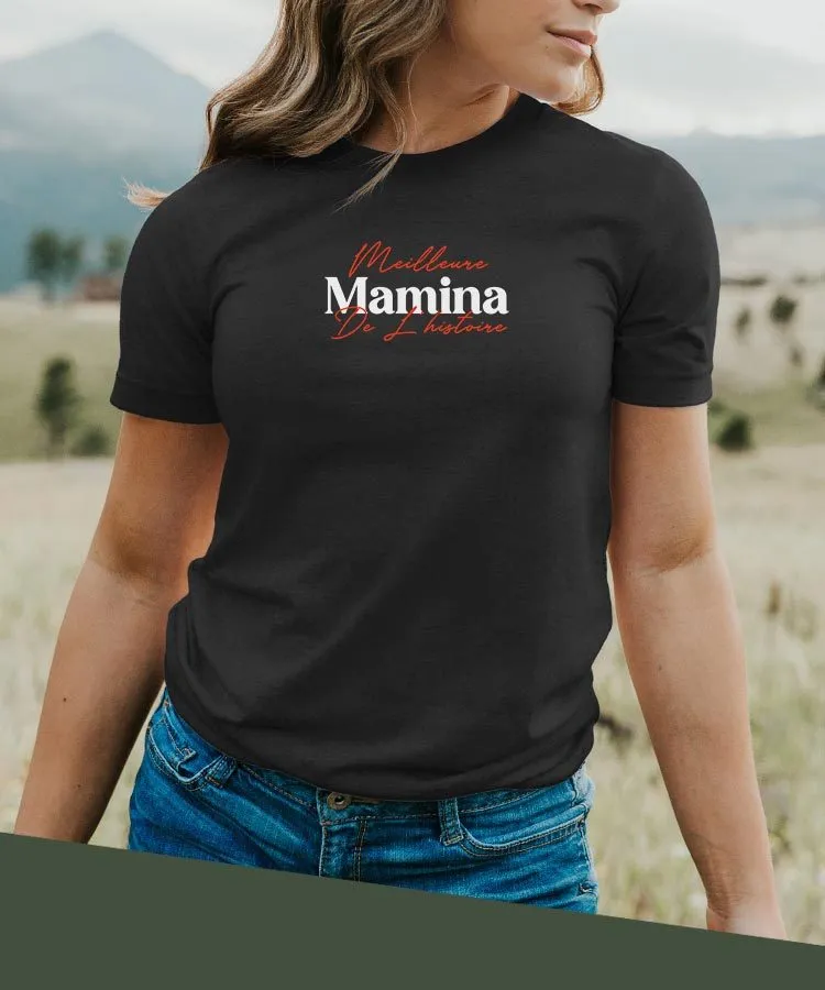 T-Shirt Meilleure Mamina de l'histoire Pour femme