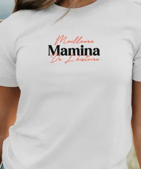 T-Shirt Meilleure Mamina de l'histoire Pour femme