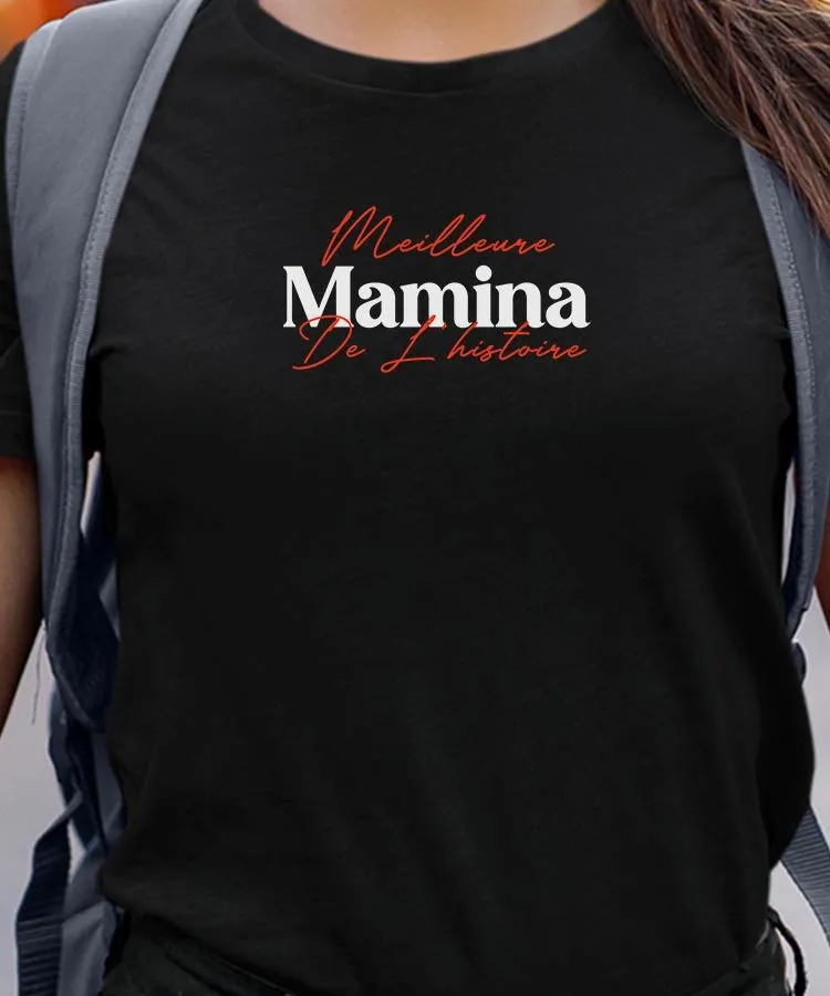 T-Shirt Meilleure Mamina de l'histoire Pour femme