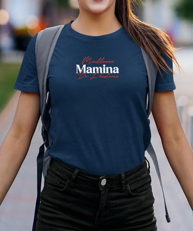 T-Shirt Meilleure Mamina de l'histoire Pour femme