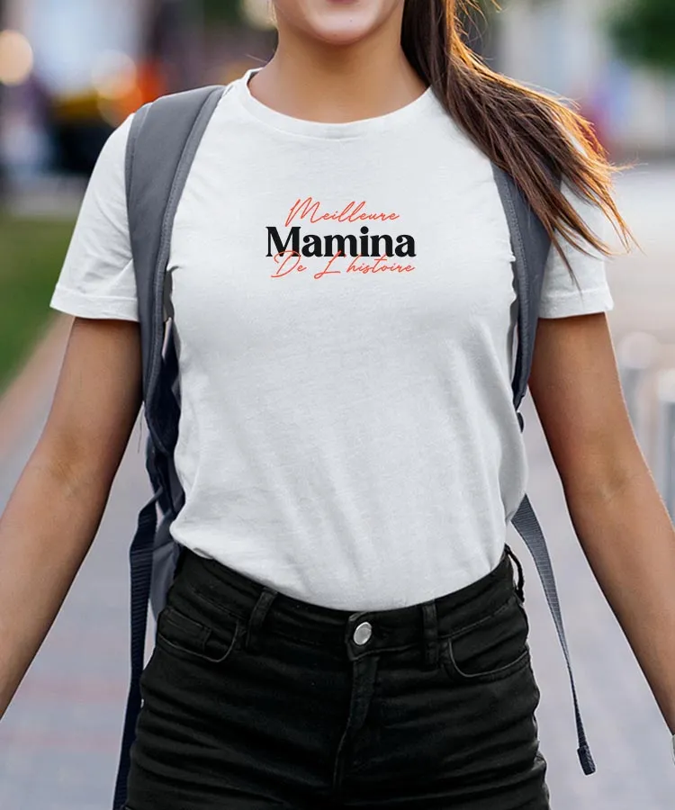 T-Shirt Meilleure Mamina de l'histoire Pour femme