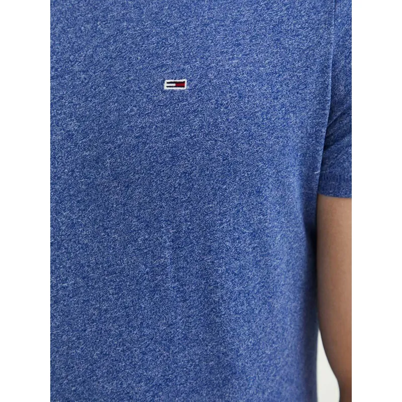 T-shirt slim jaspe chiné bleu homme - Tommy Jeans | wimod