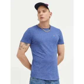 T-shirt slim jaspe chiné bleu homme - Tommy Jeans | wimod