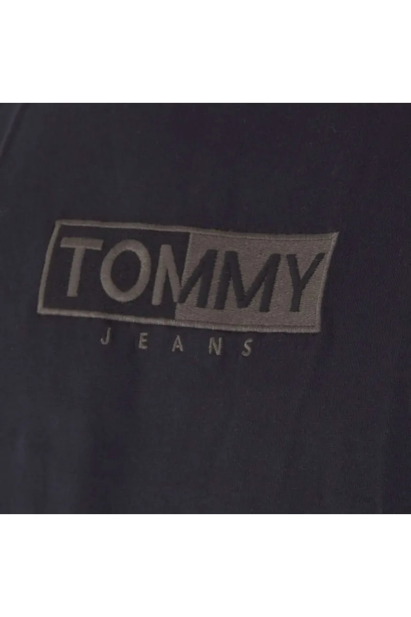 T shirt Tommy jeans homme embroidered S/S LOGO DM0DM06215 Noir