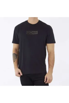 T shirt Tommy jeans homme embroidered S/S LOGO DM0DM06215 Noir