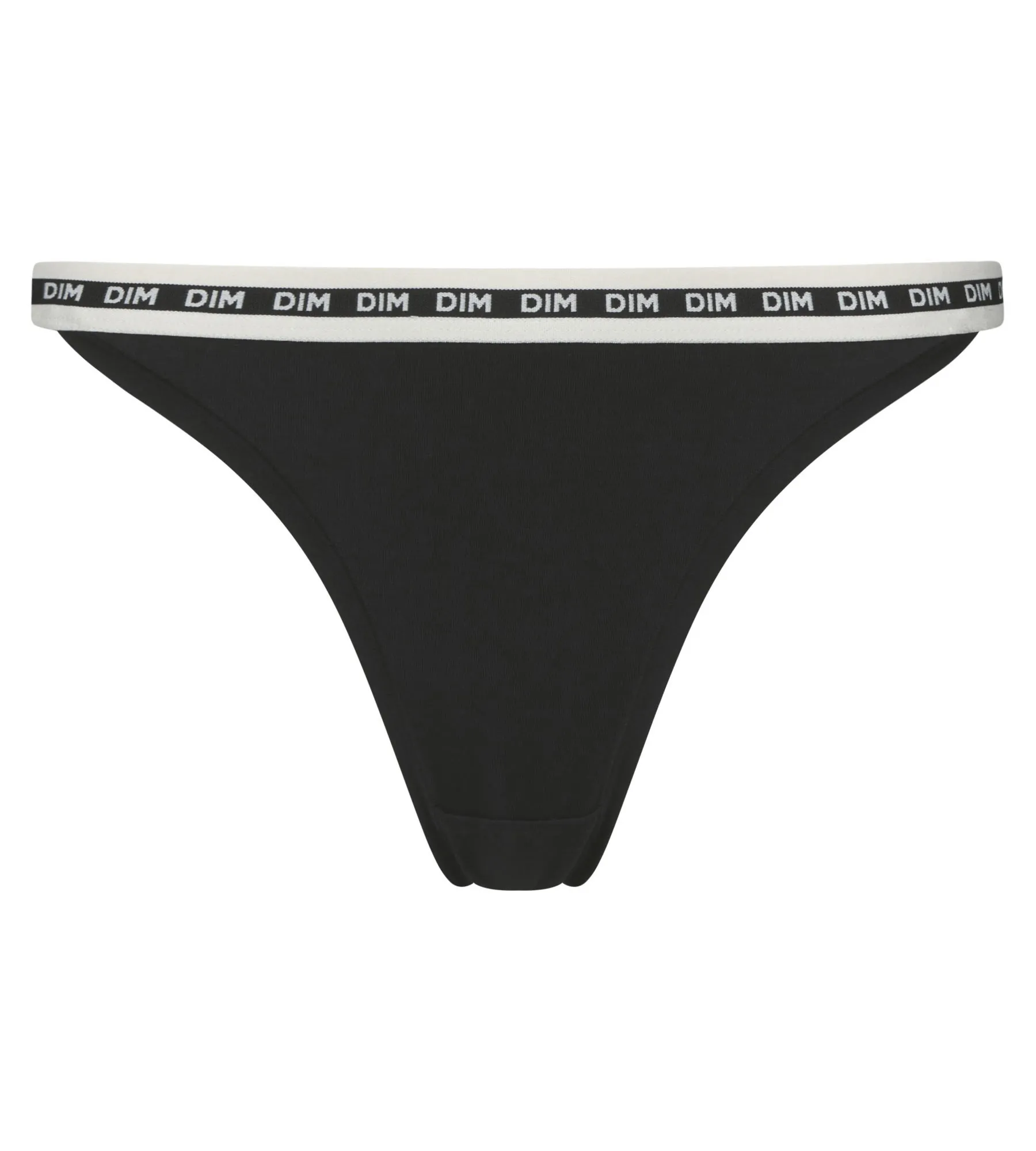 Tanga en coton modal Noire et ceinture Beige Dim Icons Essentiel